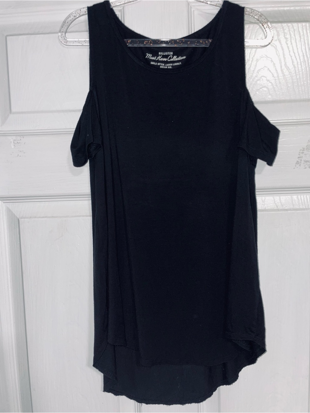 Hollister Black Cold-Shoulder Tank Top